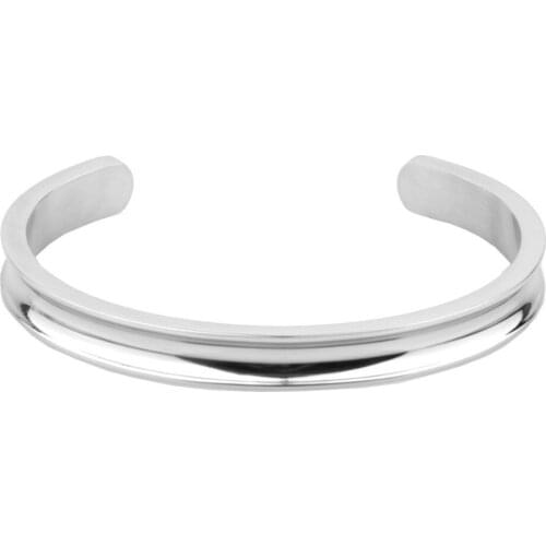 New Hot Sell Women Jewelry Silver Stainless Steel High Quality Half Open Bangle Girl Gift