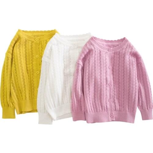 Kids baby girls boys autumn winter full sleeve single breasted solid knitting outwear coat toddler children sweater 2- 7 Years