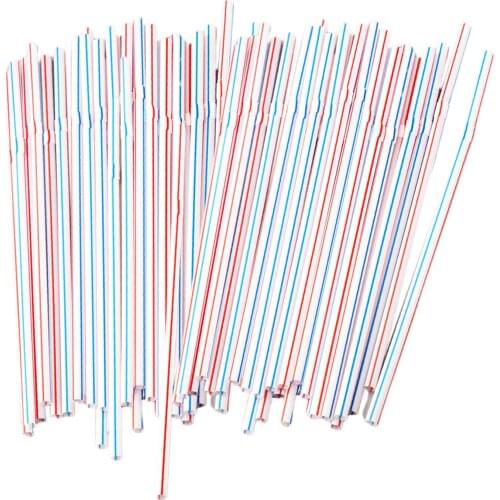 Disposable Drinking Straws Bendy Stripped Straws for Restaurant Barbecues
