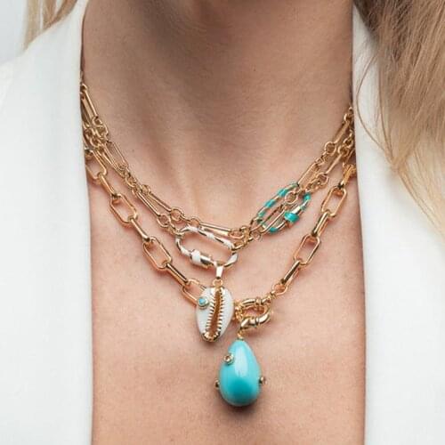 Womens Copper Alloy Chain Necklace Openable Screw Buckle Punk Trendy Jewelry Man Hip Hop Neck Accessories Carabiner Choker