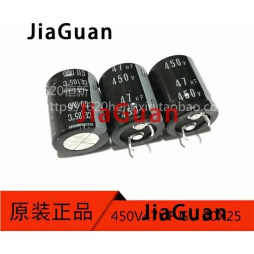 10pcs Genuine NICHICON GU 450V47UF 20X25mm electrolytic capacitor 47uF/450v CE 105 degrees 47UF 450UF gu