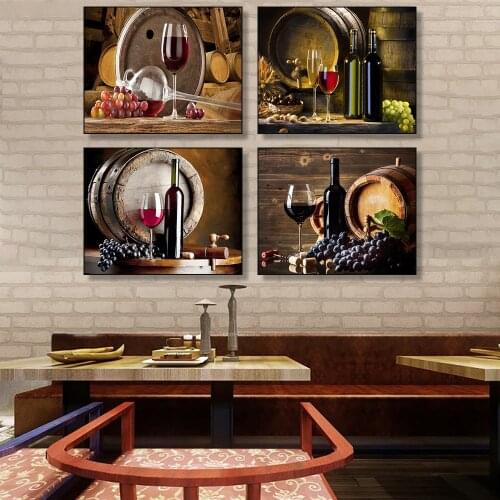 Kitchen Decor Poster Classic Wine Fruit Picture Bar Dining Room Decoration Wall Art Print Canvas Painting Cuadros