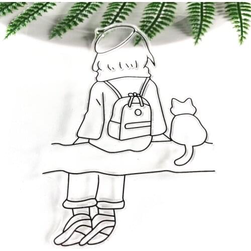 10*13 Spanish Travel Girl Transparent Clear Silicone Stamps Seal for DIY Scrapbooking Photo Album Decorative Clear Stamp Sheet