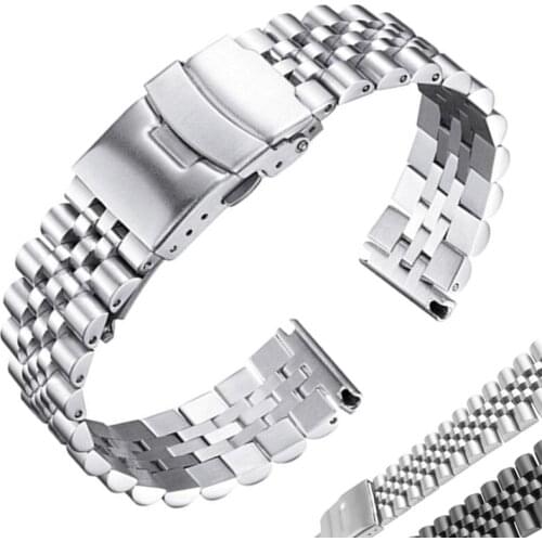 Stainless Steel Watchbands Women Men Bracelet 18mm 20mm 22mm 24mm Silver Straight End Watch Band Strap Watch Accessories