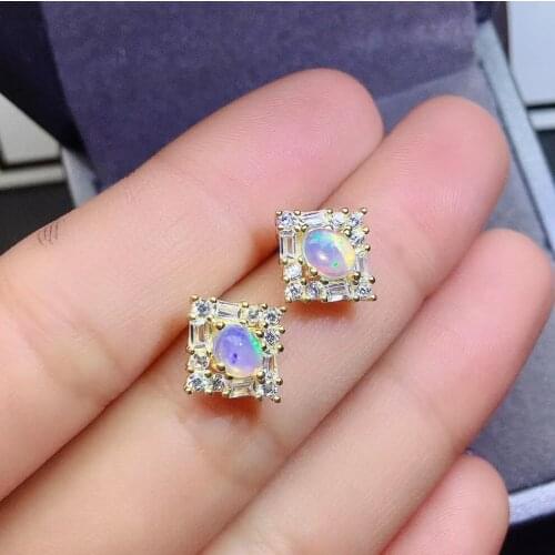 The Best Wedding Gift OPal Earring 925 sterling silver Fahshion Natural Real Opal Earring