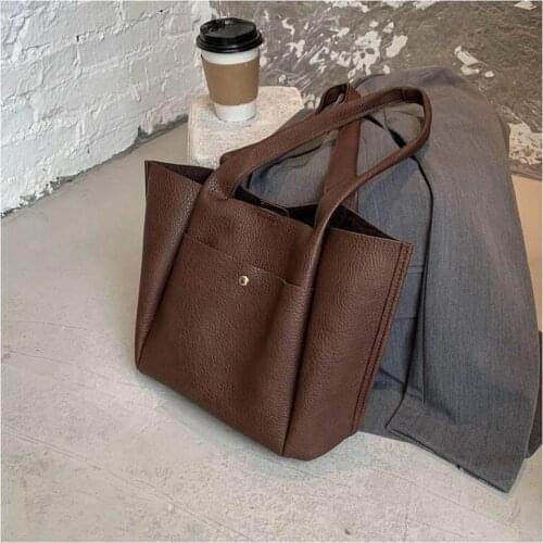 Vintage PU Leather Shoulder Bags for Women 2020 Classic Handbags Travel Luxury Hand Bag Female Large Shoulder Bag