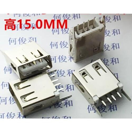 [VK] USB female bridge 2.0A AF female connector 180 degree upright straight flat 15mm vertical