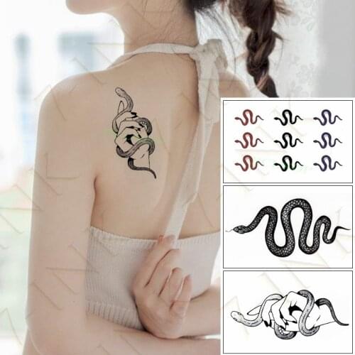 Waterproof Temporary Tattoo Sticker Red Little Snake Animal Body Art Fake Tatto Flash Tatoo Leg Arm Neck Hand Foot For Women Men
