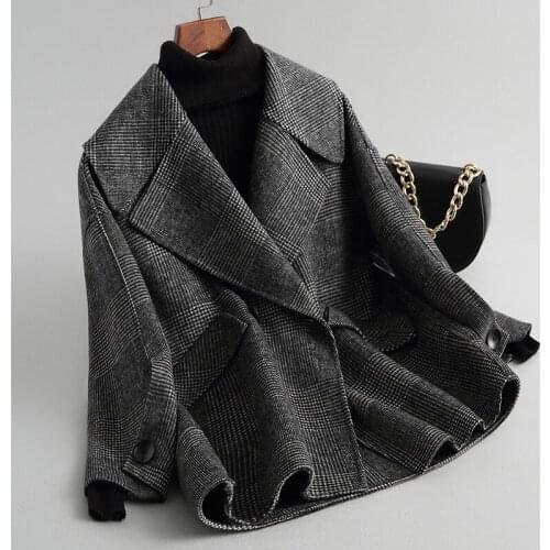 YOLANFAIRY Autumn Winter Coat Top Quality Double Sided Cashmere Jacket Warm Short Wool Overcoat Abrigo Invierno D-19-0813-2MF640