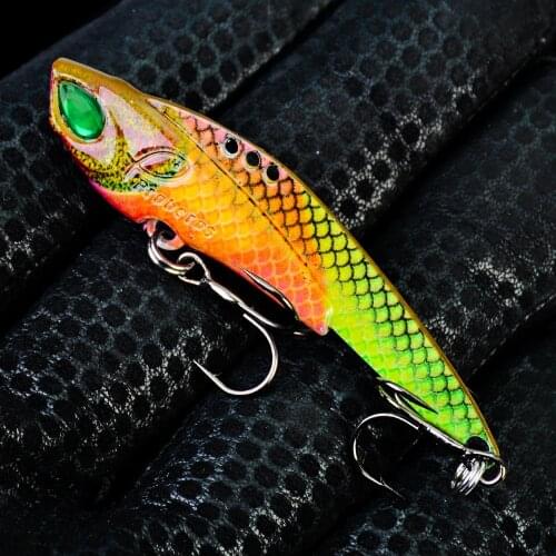 1Pcs Fishing Lures Laser VIB Metal Sequins Hard Bait60mm 12g Artificial Hard Bait Pike Bait Fishing Wobbler Isca Fishing tackle
