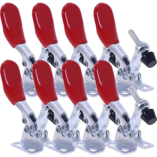 2/4/8 pcs Holding Capacity 220lbs(100Kg) Quick Release Vertical Type GH-201 Horizontal Toggle Clamp Hand Tool Set fixture