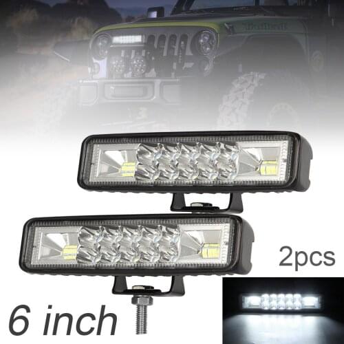 2pcs Ultra Bright 6 Inch 120W Flood Spot LED Work Light Bar Waterproof Warning Light for Driving Offroad Car Tractor Truck SUV