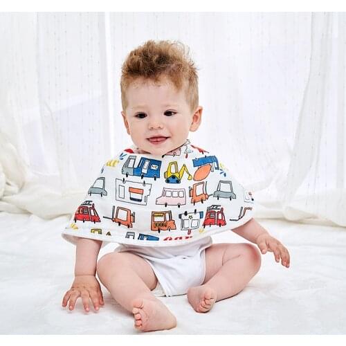 360 Degree Six-layer Bamboo Cotton Cartoon Newborn Baby Bibs Cute Cotton Kids Saliva Towel Infant Burp Feeding Smock Bib