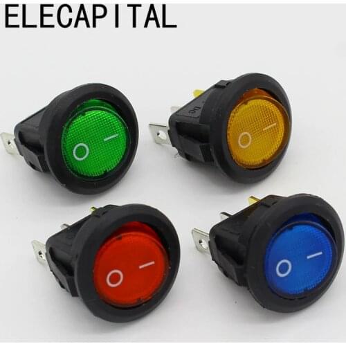 4Pcs Car 220V Round Rocker Dot Boat LED Light Toggle Switch SPST ON/OFF Top Sales Electric Controls