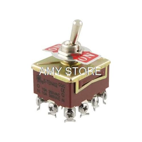 AC 15A/250V 10A/380V 2 Way On/On 4 Pole Double Throw 4PDT Toggle Switch 12 screw terminals