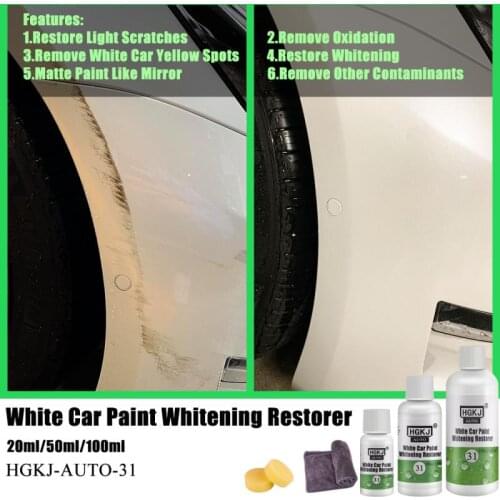 Car Accessories HGKJ-AUTO-31 Car Scratch Repair Liquid White Car Whitening Liquid Waxing Sponge Waxing Care Car Cleaner TSLM1