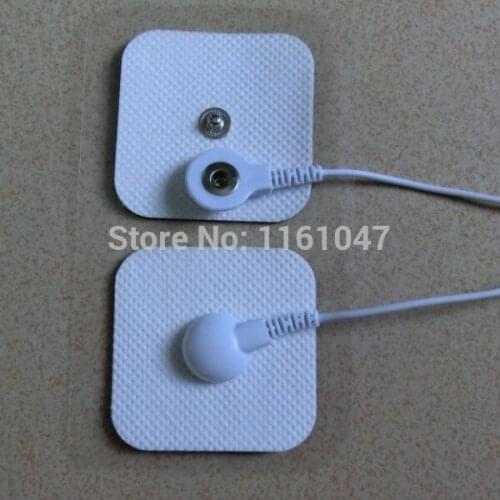 Freeshipping 50pcs/lot plug 3.5MM Tens Machine Electrode Pads for full body massager pulse therapy machine pad 4*4cm