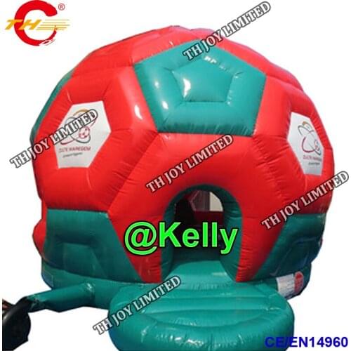 Free air shipping colorful Football shaped inflatable jumping bouncer for sale, inflatable soccer bouncer, bouncy jumping house