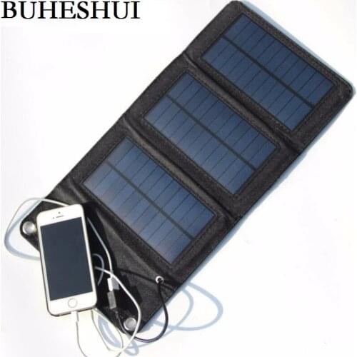 BUHESHUI 5W Foldable Solar Panel Charger Solar Charger Mobile Power Battery Charger For Cell Phone Monocrystalline Free Shipping