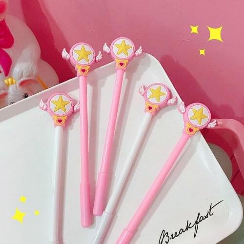 48pcs/lot Japanese Korean cute cartoon Magic Wand girl stationery gel pen wings star signature pen