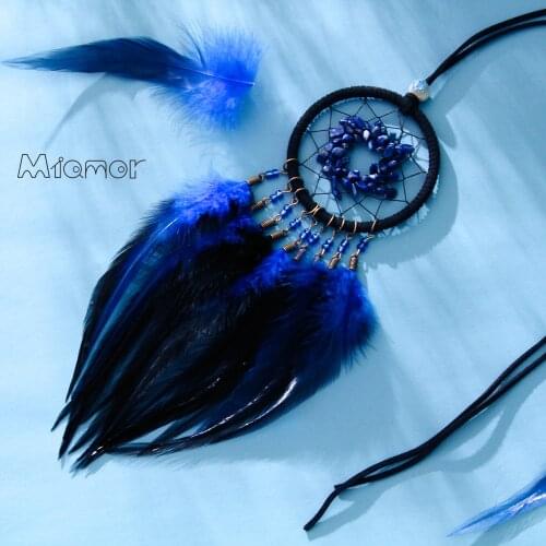 MIAMOR Blue & White Dreamcatcher Necklace For Lady Nursery School Kids Room Decoration Car & Home Wall Decor Accessories AMOR076