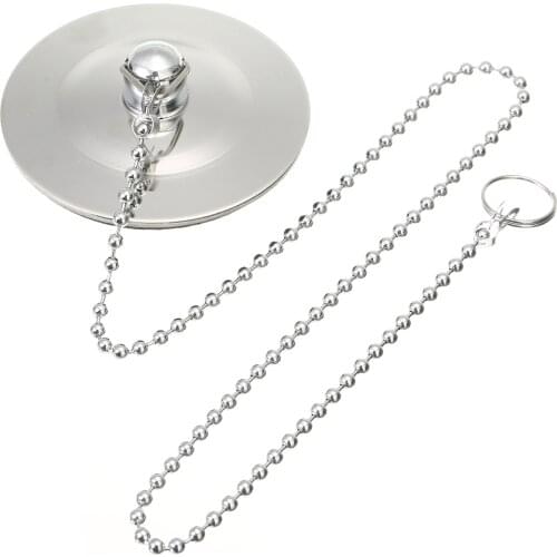 Chrome Plated Drain Plug Stopper With Chain For Kitchen Bathroom Bath Tub Sink Basin Tools