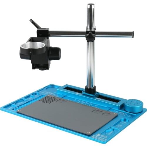 Multifunction Microscope Stand Aluminum Alloy Unversal Sliding Maintenance Platform Table With 76mm Diameter Holder