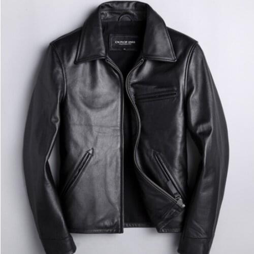 Mens Leather Jacket Cow Leather Jacket Men Korean Motorcycle Real Leather Jacket Mens Clothing Jaqueta De Couro 1810 YY1020