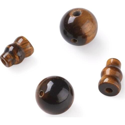 2 Set Natural Tiger Eye Buddhist Beads 3 Hole Guru Beads T-Drilled Beads Buddha Jewelry Findings Tiger Eye Round: 10mm
