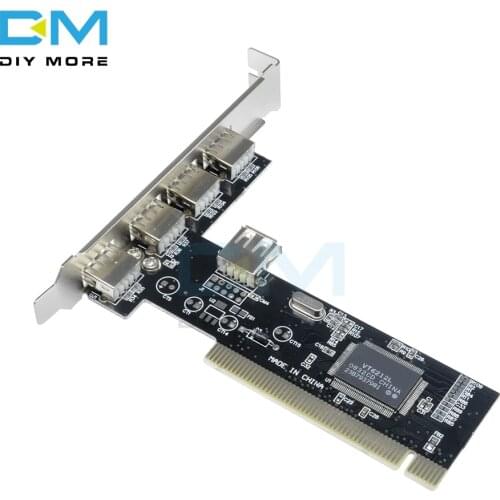 New High Speed 480Mbps 5 Port USB 2.0 PCI Hub Card Control Controller Adapter Module USB 2.0 1.0 compliant