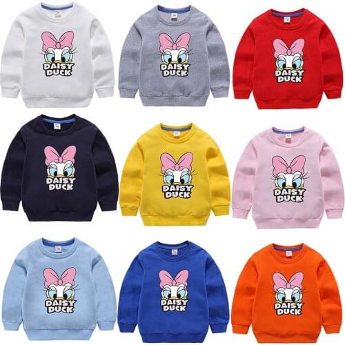 Baby Girl Clothes Autumn Baby Girls Tops Children Cartoon Duck T Shirts Sweatshirts Girl Childrens Clothing From 2 to 10 Years