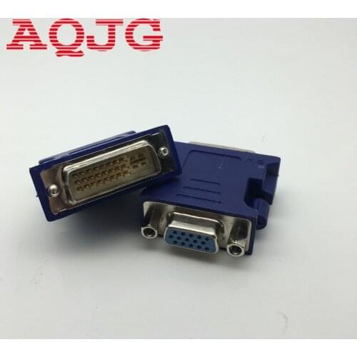 50pcs VGA Female to DVI 24+5 Pin Male Adapter to 15 Pin VGA Female Connector Extender Converter AQJG
