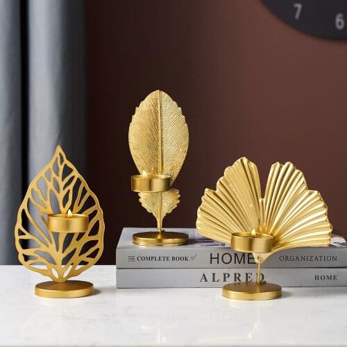 Golden Candlestick Gold Base Candle Holder for Party Wedding Desktop Ornament Creative Romantic Dinner Home decorion accessories