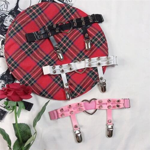 Newest Womens Sexy Elasticity Harness Heart Leg Chain Garter Belts Cosplay Spike High Quality Elastic Thigh Ring Bondage Belts