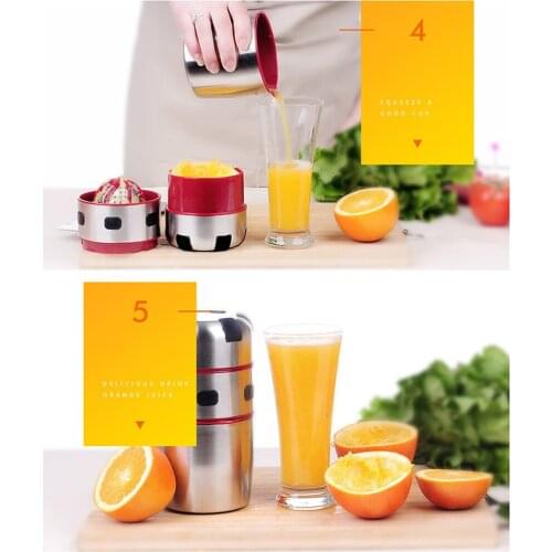 Manual Hand Mini Juicer Manual Lid Rotation Citrus Juicer Stainless Steel