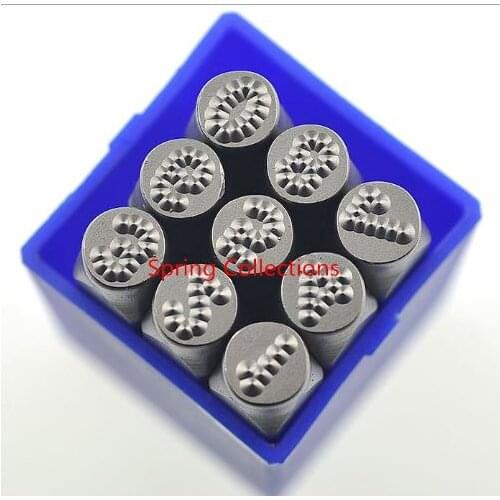 7/8/10mm 0-9 Dotted number stamp letters Steel word punch stamp/leather stamp letters HRC60