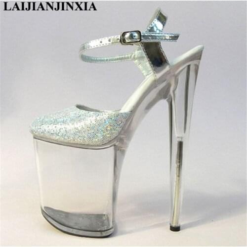 LAIJIANJINXIA Autumn Sexy Women Pumps 20cm Thin High Heels Straps Wedding Platform Shoes Dancing Pumps Pole Dance Shoes