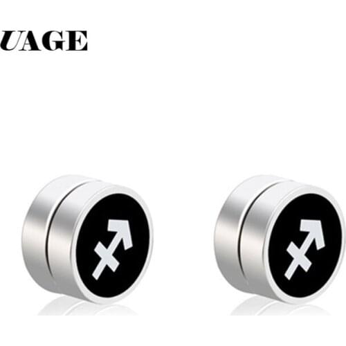 UAGE 1 Pair Man Women Magnetic Earrings No Piercing Simple Acrylic Round Earring