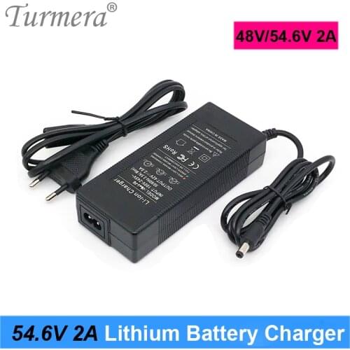 Turmera 54.6V 2A Lithium Battery Charger CC-CV Mode Smarter Charging Indicator for 13S 48V Electric Bike E-Scooter Batteries Use