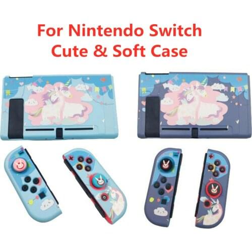 For Nintendo Switch Console & Joy Con Protective Soft Matte Silicone Cover Case with Thumbstick joystick cap