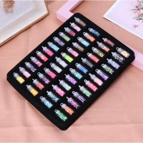 1 Set 48 Bottles Flash Sequin Powder Decoration Silicone Mold DIY Jewelry Making