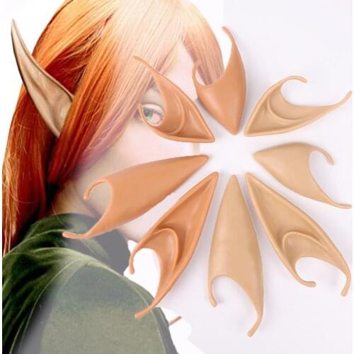 1Pair Cosplay Latex Ears Latex Elf Ear Simulation False Ears Props Fairy Dress Up Hook Halloween Costume Decor Adult Toys