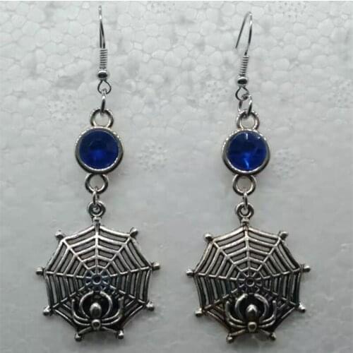 1 pair of cute punk halloween spider birthstone earrings witch lover gift