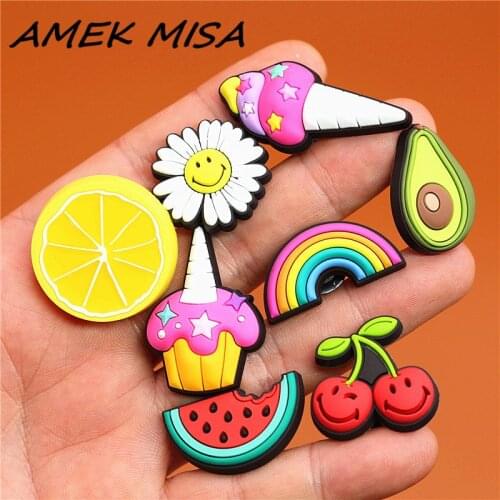 1 pcs Cartoon High Imitation Shoe Charms Cute Simulated Food Buckle Decorations Garden Shoe Accessories Fit Croc JIBZ Kids Gift