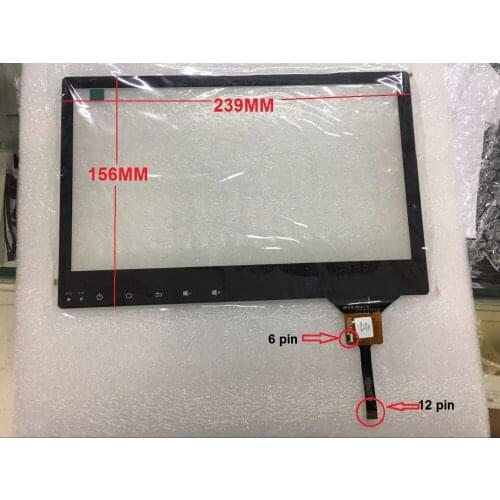 10.1 inch capacitive touch screen 239*156 MM 6 pin and 12 pin for car dvd GPS touch screen