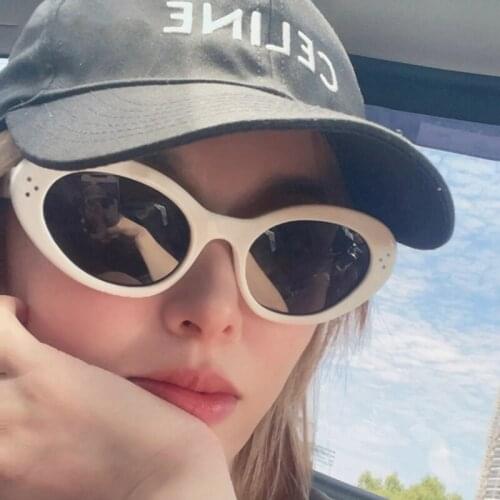 2021 Fashion Oval Sunglasses Women Men Retro Vintage Sun Glasses Ladies Black White Pink Clear Shades For Female Eyewear UV400