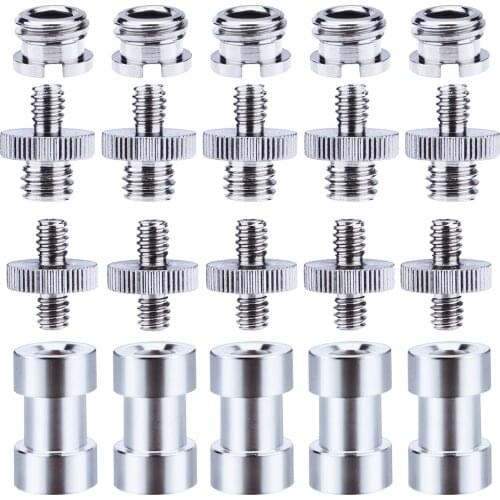 21 Pcs 1/4" 3/8" Converter Threaded Screws Adapter Mount Set for Camera Tripod Monopod Ballhead Heads Accessories