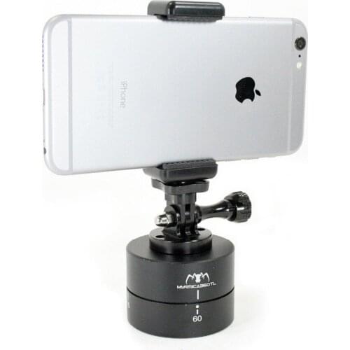 360 degreen Rotating Tripod Time Lapse Stabilizer with Adapter + Phone Clamp, Gopro