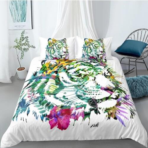 3D Design Duvet Cover Sets Bedding Sets Quilt Covers Pillow Cases 173*230 230*230 265*230 180*210 Tiger Custom Bedding sets