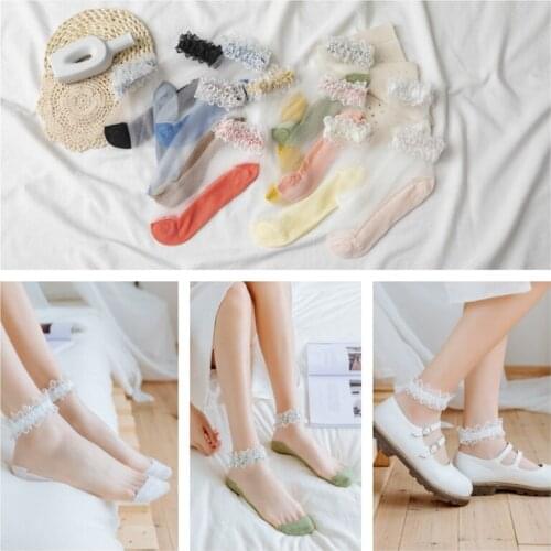 5 Pairs women socks ponceau web red burst boat stockings department Ms lace laced glassy fashion breathable Cary Cotton socks